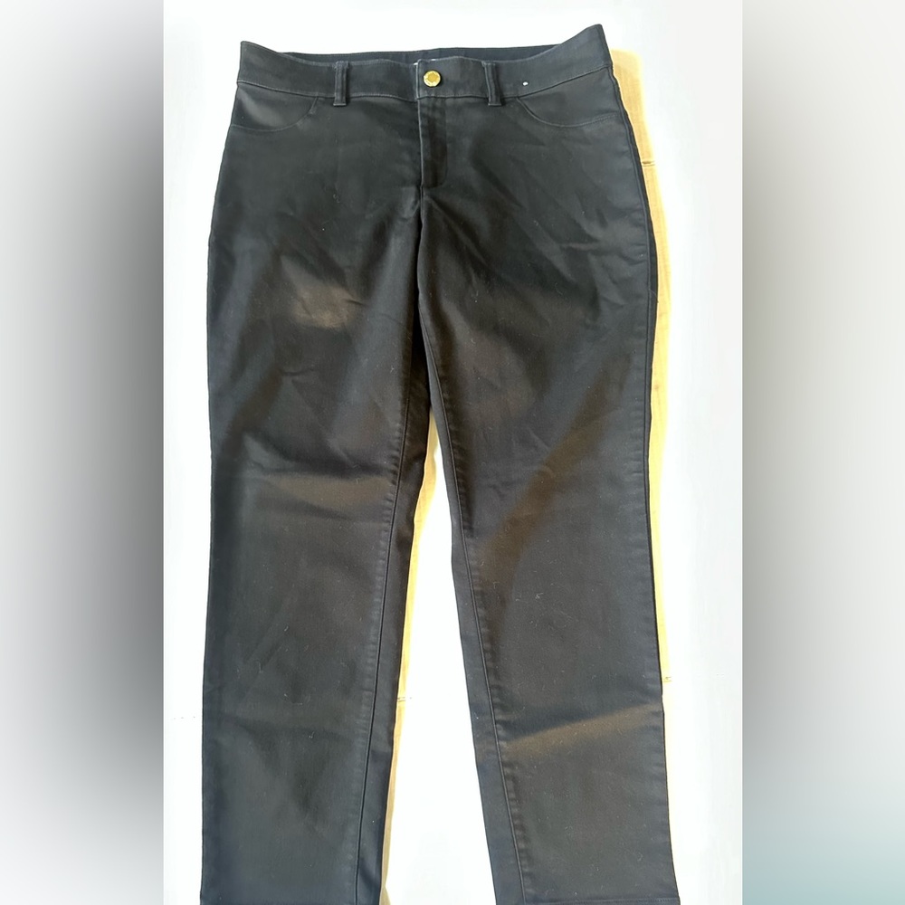 Calvin Klein Pants Womens 10 Straight Chino Black Solid Dark Wash Business Work